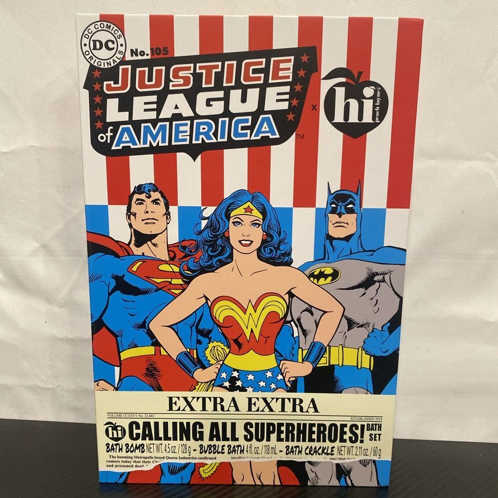 JUSTICE LEAGUE of AMERICA Bath Bomb Box Set 2024 WONDER‎ WOMAN BATMAN SUPERMAN